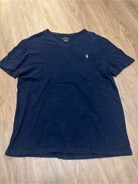 Polo Ralph Lauren Men's Navy V-Neck Short Sleeve Shirt